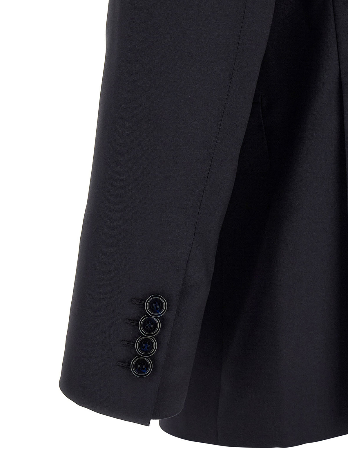 Pant Suit by Brioni for men in mohair wool blue presents a sharp silhouette, artfully finished with a sharp and a sophisticated for a truly sharp look.