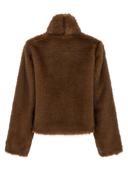 B&B COUTURE Brown Polyester Coat
