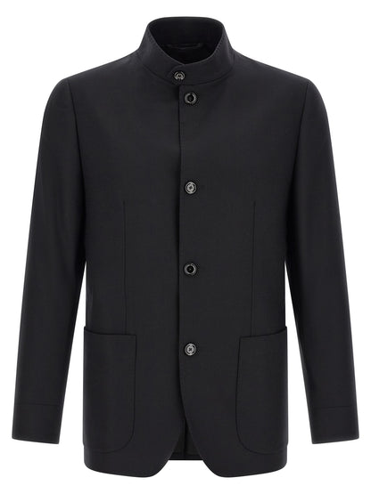Lardini Black Virgin Wool Blazer