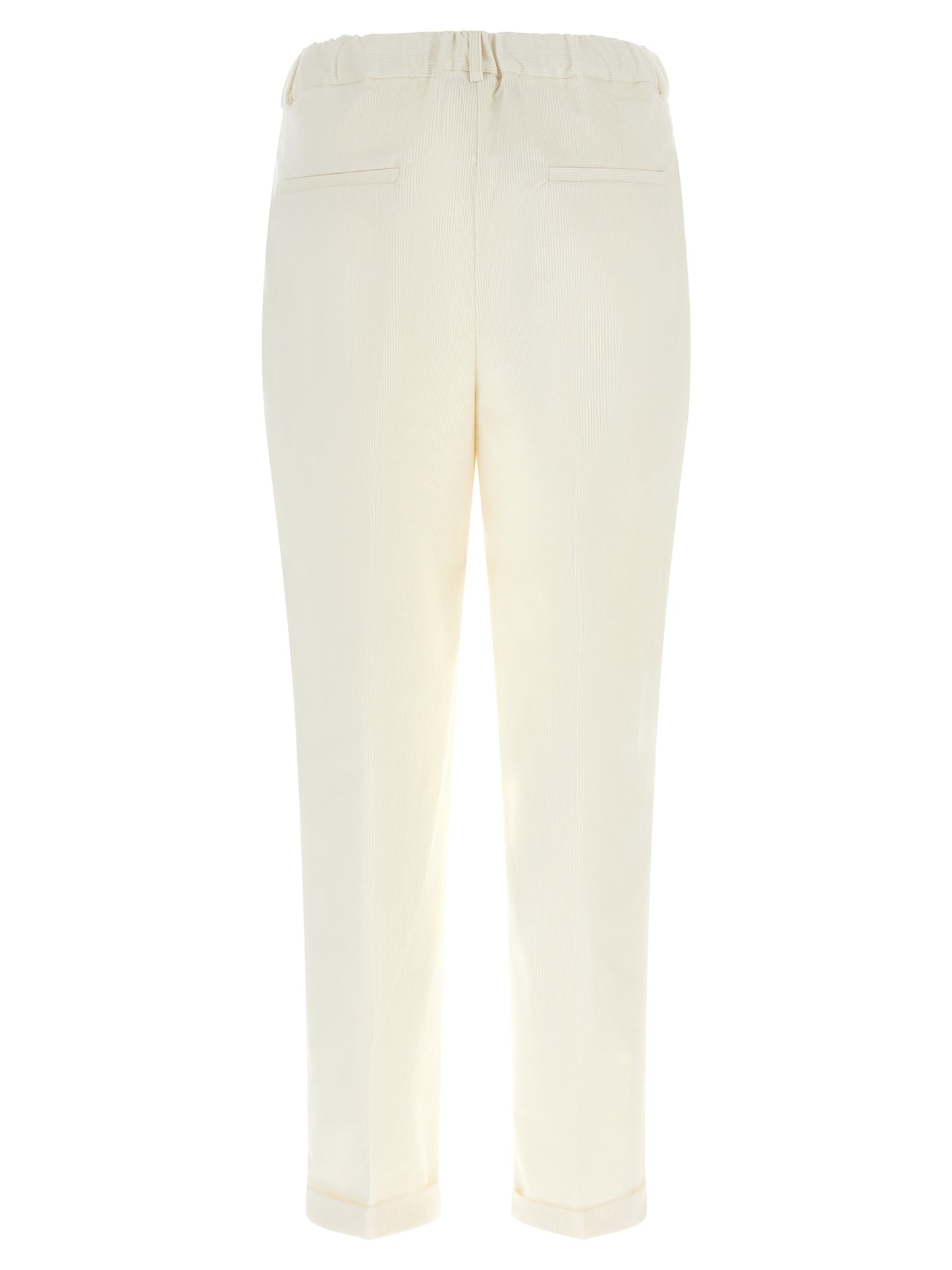 Kiton White Cotton Casual Pants