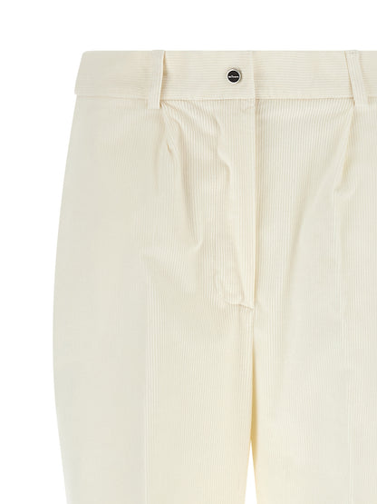 Kiton White Cotton Casual Pants