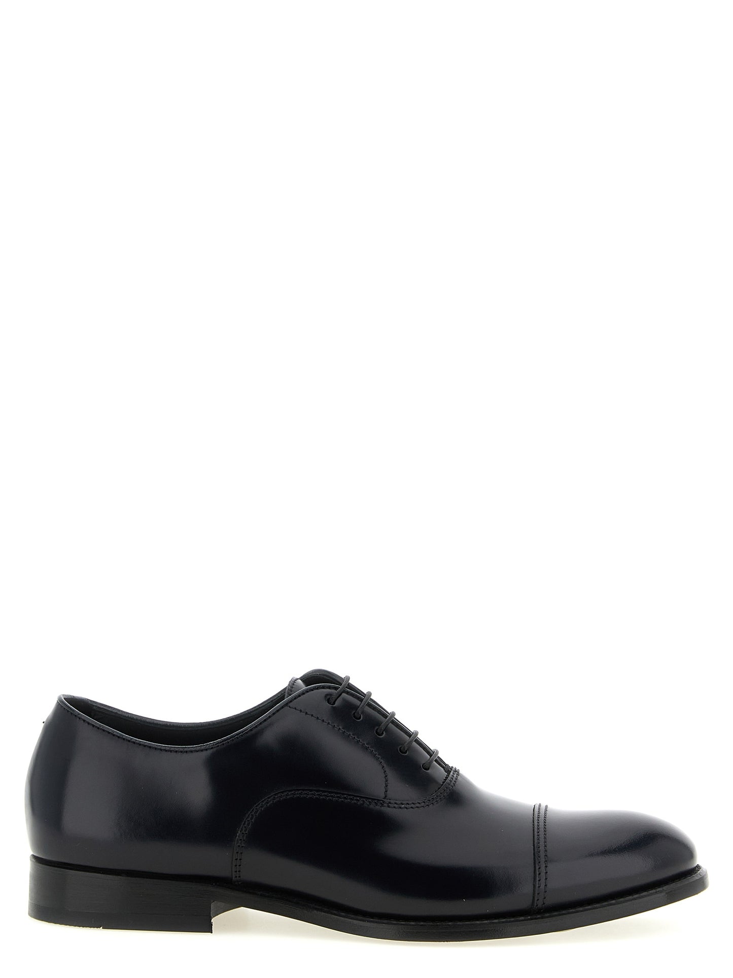 Doucal's Black Lamb Leather Oxfords And Derbies