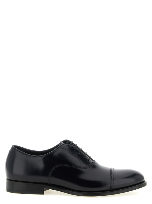 Doucal's Black Lamb Leather Oxfords And Derbies