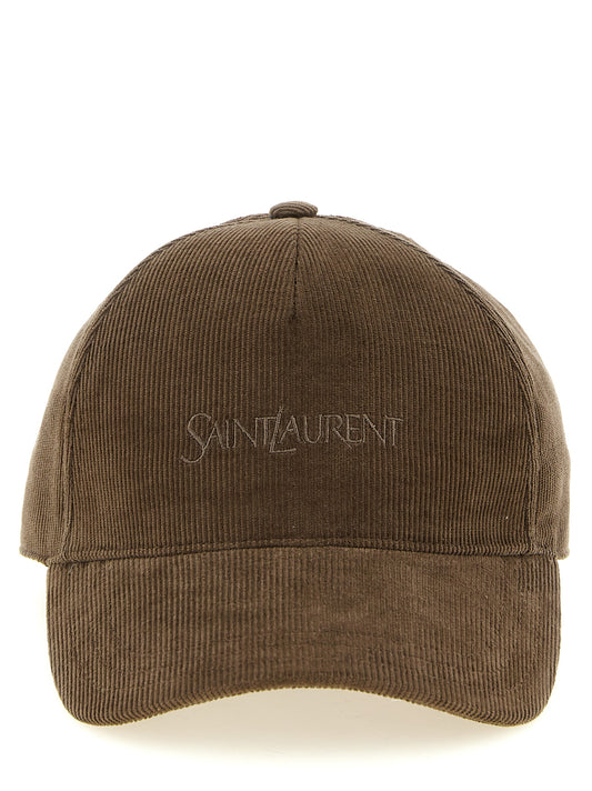 Saint Laurent Brown Cotton Cap (Baseball Hat)