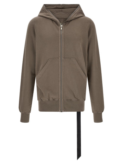Sweatshirt Hoodie by DRKSHDW for men in cotton black, gray & silver features an avant-garde silhouette, showcasing a sophisticated hooded split neckline and detail for a truly avant-garde finish.