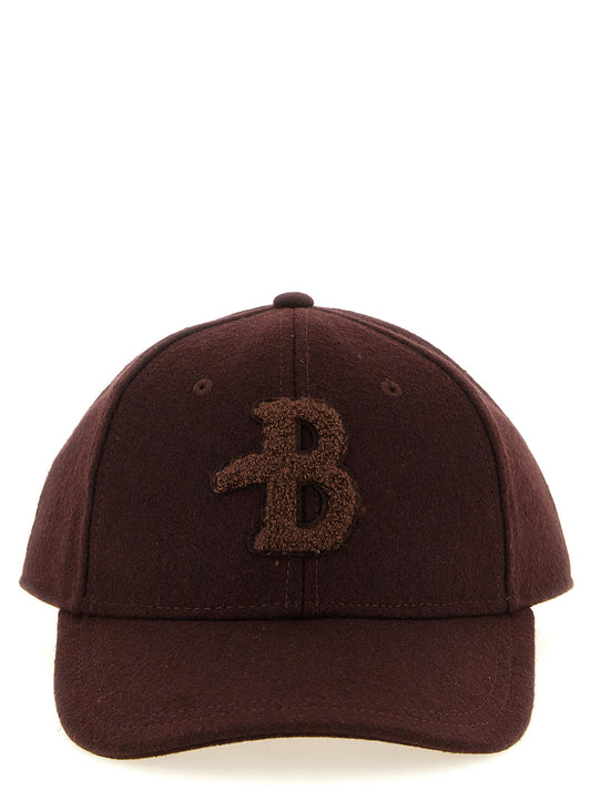 Baseball Cap by Ballantyne for men in wool & polyester brown & monogram presents a statuesque silhouette, artfully capturing the essence of the statuesque Wool & Polyester Baseball Cap design for a sophisticated look.
