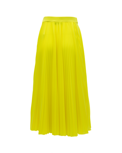 Skirt by Valentino Garavani for women in silk yellow features a contoured silhouette from the Women's Long Skirt collection, characterized by its contoured long for a contoured finish.