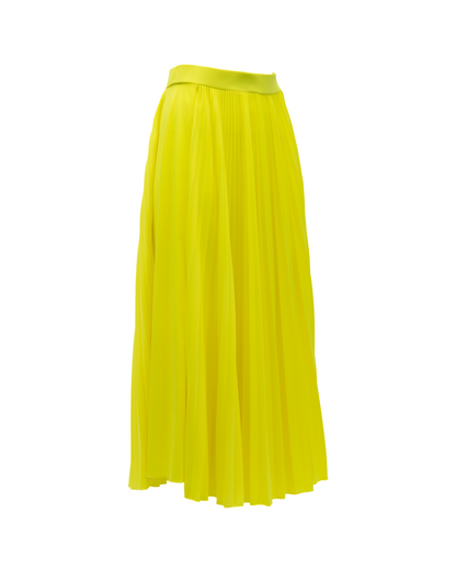 Skirt by Valentino Garavani for women in silk yellow showcases a dramatic silhouette, artfully capturing the essence of the Women's Long Skirt in a dramatic long cut for a refined look.