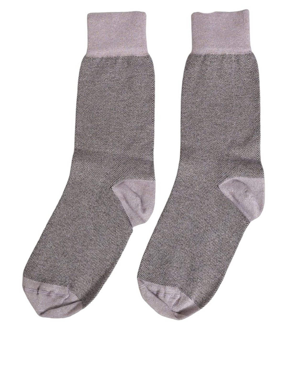 Socks by Dolce & Gabbana for women in polyester cotton nylon & calf leather charcoal, gray & lavender features a snug silhouette, artfully capturing the essence of the snug Women's Polyester Cotton Nylon & Calf Leather Socks design for a sophisticated look.