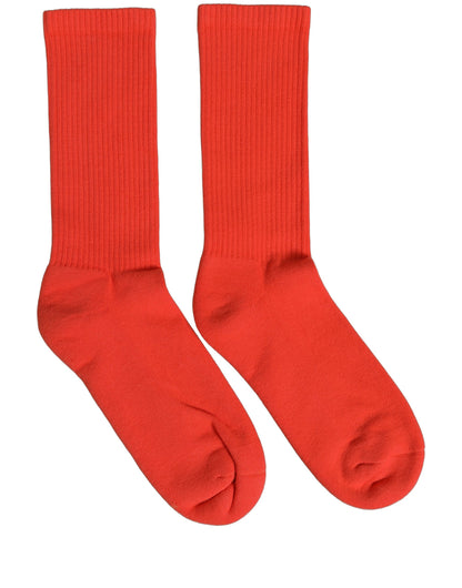 Socks by Dolce & Gabbana for women in calf leather & cotton red features an utilitarian chic finish from the Women's Calf Leather & Cotton Socks collection, offering an utilitarian chic fit that ensures sophisticated comfort.