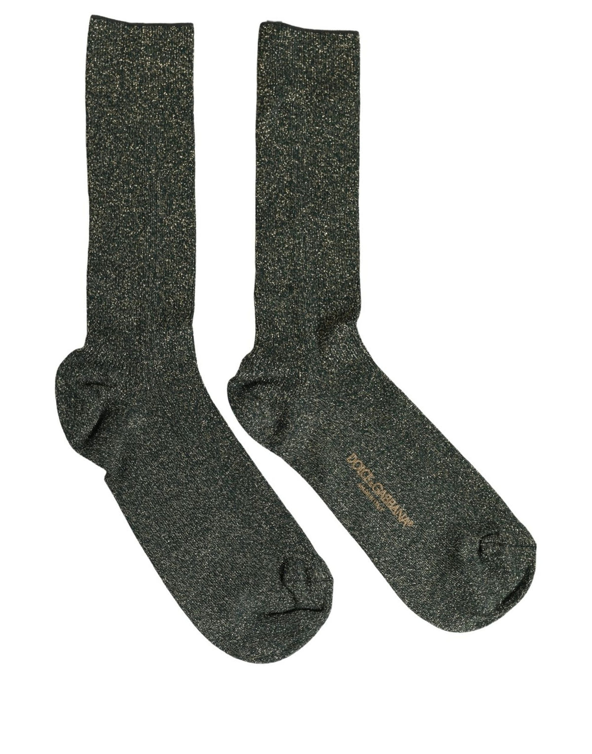 Socks by Dolce & Gabbana for women in polyester viscose nylon & calf leather dark-green features a snug silhouette, artfully capturing the essence of the snug Women's Polyester Viscose Nylon & Calf Leather Socks design for a sophisticated look.