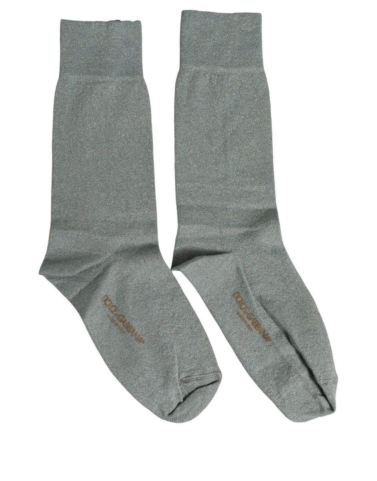 Socks by Dolce & Gabbana for women in polyester viscose nylon & calf leather gray features a snug silhouette, artfully capturing the essence of the snug Women's Polyester Viscose Nylon & Calf Leather Socks design for a sophisticated look.
