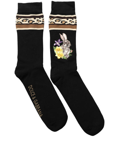 Socks by Dolce & Gabbana for women in calf leather nylon rabbit fur & virgin wool black & floral features an utilitarian chic finish from the Women's Calf Leather Nylon Rabbit Fur & Virgin Wool Socks collection, offering an utilitarian chic fit that ensures sophisticated comfort.
