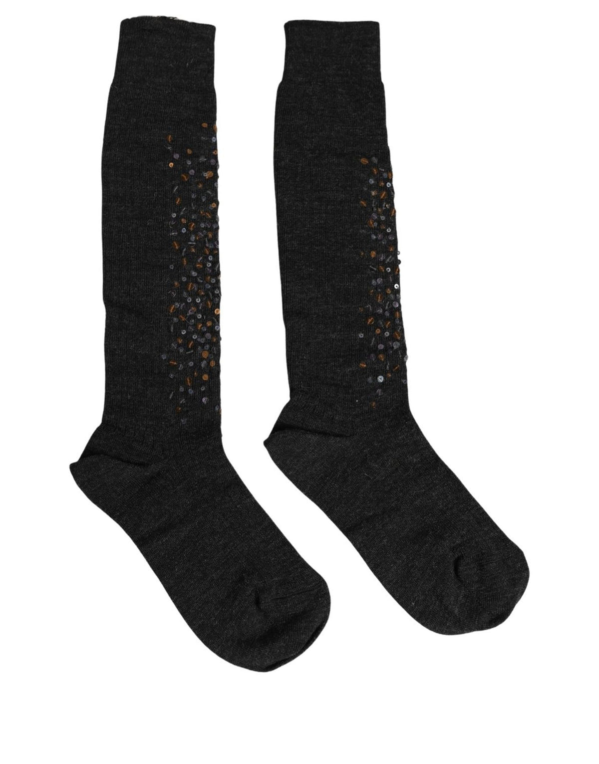 Dolce & Gabbana Women's Elastane Nylon Polyester & Wool Socks - Dark Gray