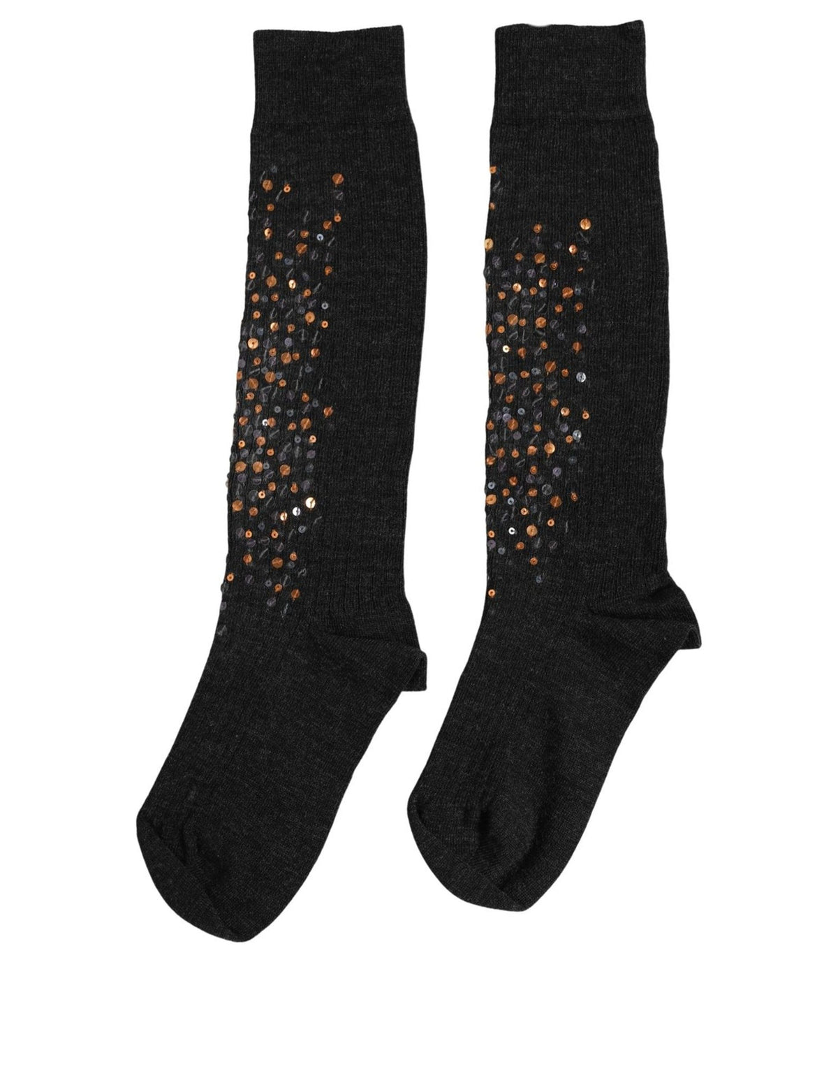 Dolce & Gabbana Women's Elastane Nylon Polyester & Wool Socks - Dark Gray