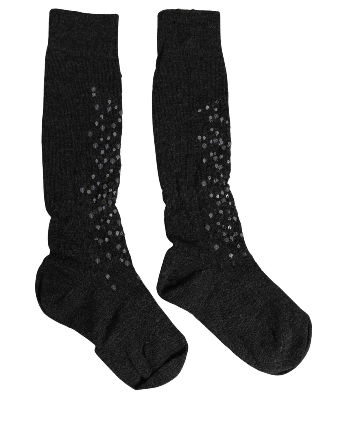 Socks by Dolce & Gabbana for women in elastane nylon polyester & wool dark-gray features an stylish silhouette, showcasing the stylish design of this Women's Elastane Nylon Polyester & Wool Socks with a stylish finish.
