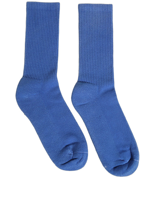 Dolce & Gabbana Women's Calf Leather & Cotton Socks - Blue