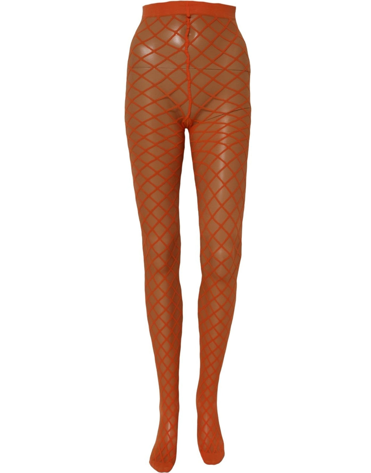 Pantyhose by Dolce & Gabbana for women in nylon orange & patterned features a bespeak silhouette, showcasing the bespeak design of this Women's Nylon Pantyhose.