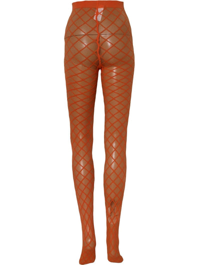 Pantyhose by Dolce & Gabbana for women in nylon orange & patterned presents a nuanced silhouette, showcasing the Women's Nylon Pantyhose design for a truly nuanced finish.