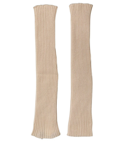 Gloves by Dolce & Gabbana for women in cashmere brown & camel presents a refined silhouette, showcasing the refined gloves design with functional for a premium look.