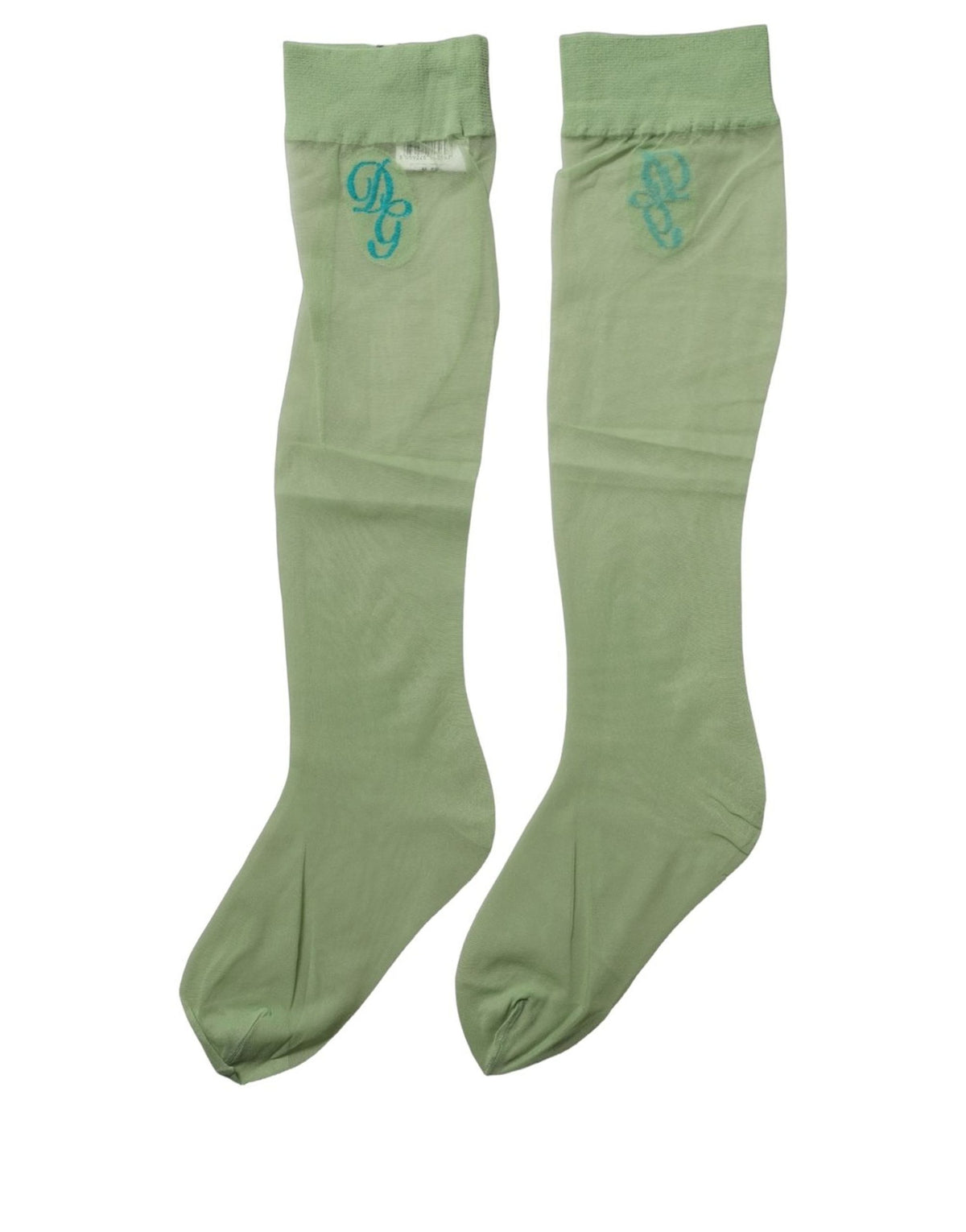 Socks by Dolce & Gabbana for women in elastane nylon & polypropylene green features a contemporary knit construction, showcasing the sophisticated design of this Women's Elastane Nylon & Polypropylene Socks with its contemporary finish.