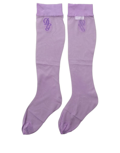 Dolce & Gabbana Women's Elastane Nylon & Polypropylene Socks - Purple