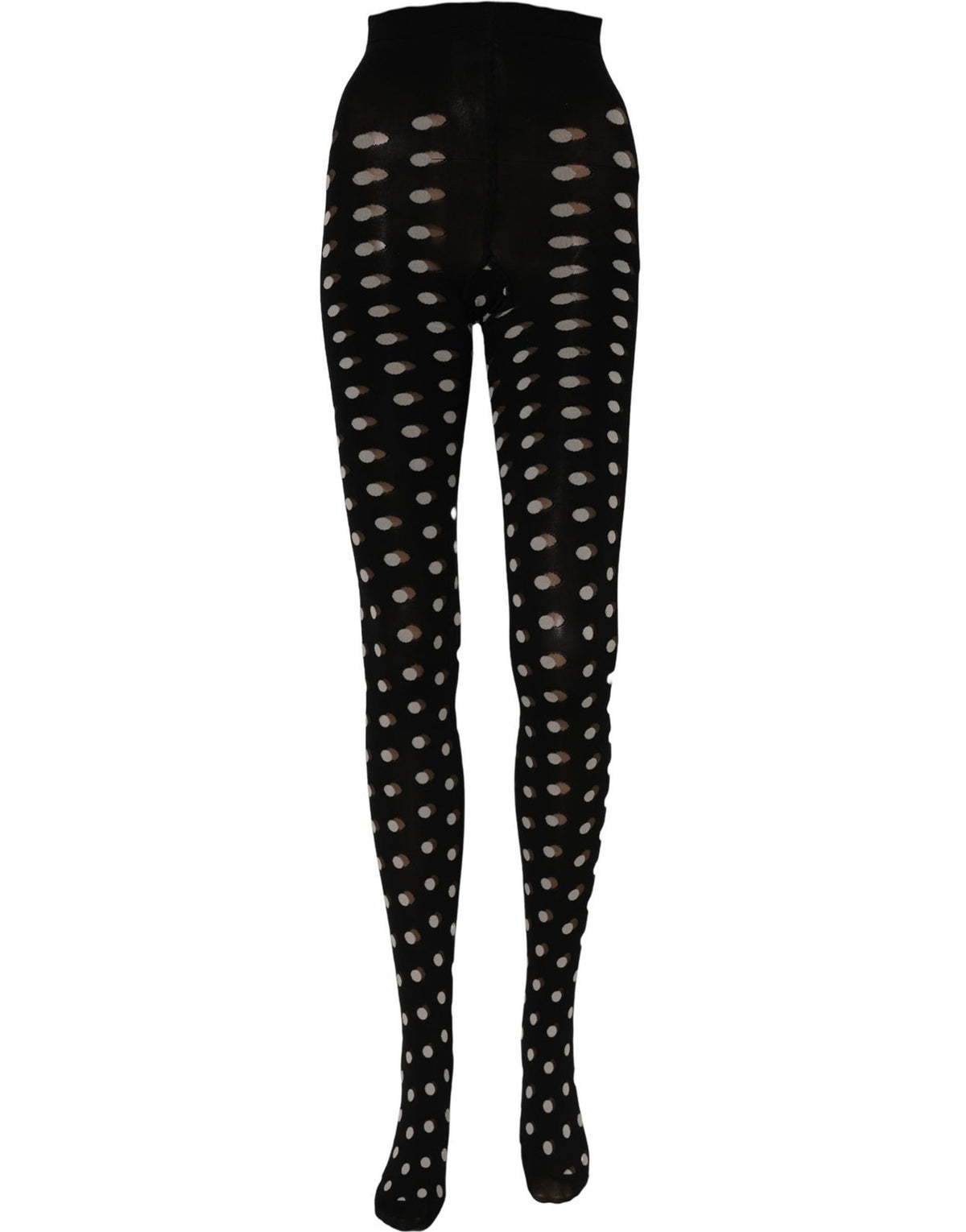 Pantyhose by Dolce & Gabbana for women in nylon black, white & patterned features a cute silhouette, showcasing the sophisticated elegance of the Women's Nylon Pantyhose design.