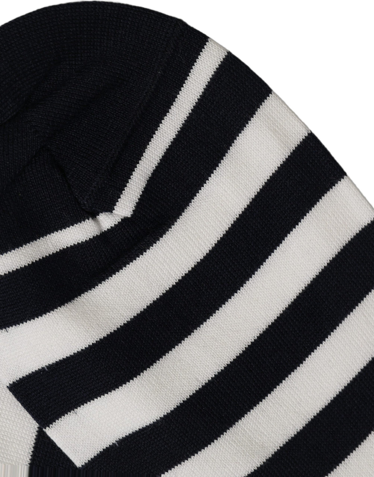 Dolce & Gabbana Women's Nylon Cotton & Calf Leather Socks - Black White Patterned Striped
