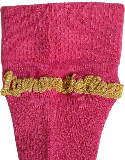 Socks by Dolce & Gabbana for women in nylon metallized fiber cotton & calf leather pink presents a perennial silhouette, artfully capturing the refined essence of the perennial Women's Nylon Metallized Fiber Cotton & Calf Leather Socks design with a perennial finish.