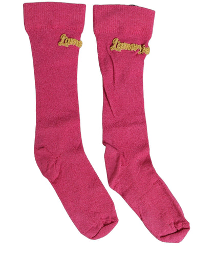 Socks by Dolce & Gabbana for women in nylon metallized fiber cotton & calf leather pink features an utilitarian chic finish from the Women's Nylon Metallized Fiber Cotton & Calf Leather Socks collection, offering an utilitarian chic fit that ensures sophisticated comfort.