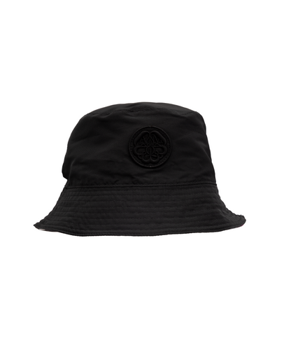 Bucket Hat by Alexander McQueen for women in sequins black, multicolor, signature & print features an cosmopolitan luxe silhouette, artfully capturing the essence of the cosmopolitan luxe Bucket Hat design for a sophisticated look.