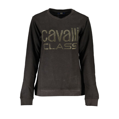 Sweatshirt by Cavalli Class for women in polyester cotton black features an exquisite silhouette, showcasing and crew neckline details for a exquisite look.