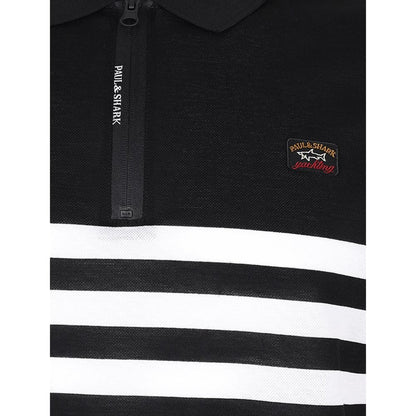 Paul & Shark Black Cotton Polo Shirt