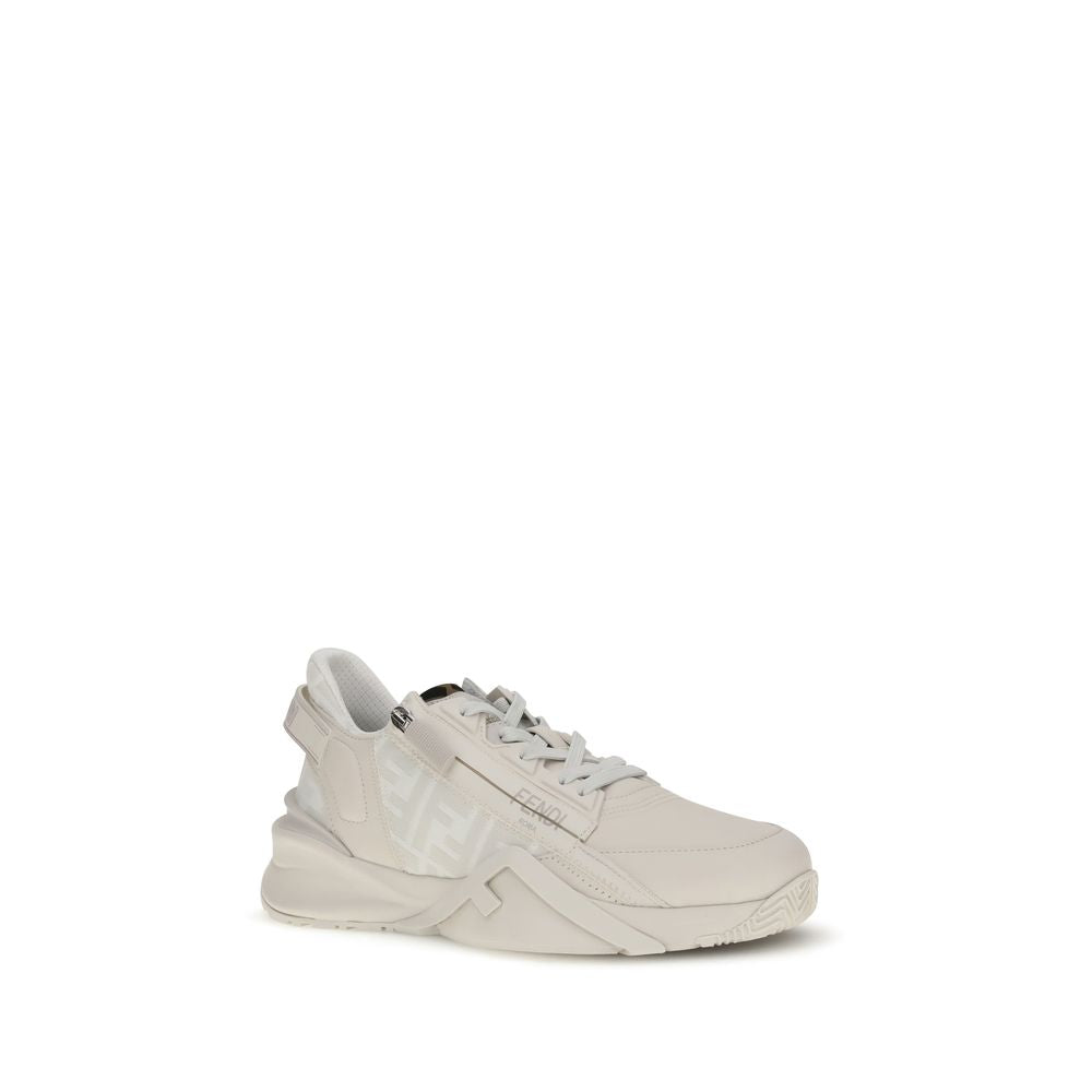Athletic Sneakers by Fendi for women in bos taurus calf leather & nylon white, signature & monogram features an timeless silhouette from the Flow Women's Athletic Bos Taurus Calf Leather & Nylon Sneakers collection, showcasing a timeless athletic style for a timeless look.