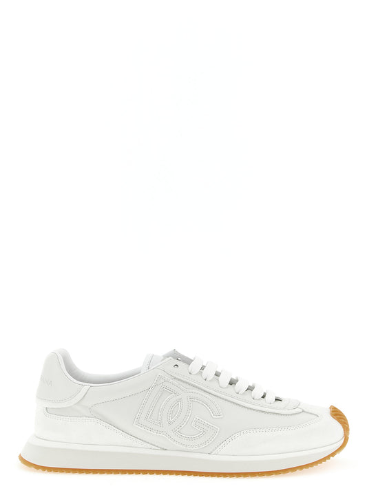 Sneakers by Dolce & Gabbana for men in tu & calfskin leather white features an fashionable silhouette, showcasing the premium Men's Low Top TU & Calfskin Leather Sneakers in a fashionable low-top style that offers a fashionable finish for refined style.
