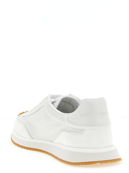 Dolce & Gabbana White Calfskin Low Top Sneakers
