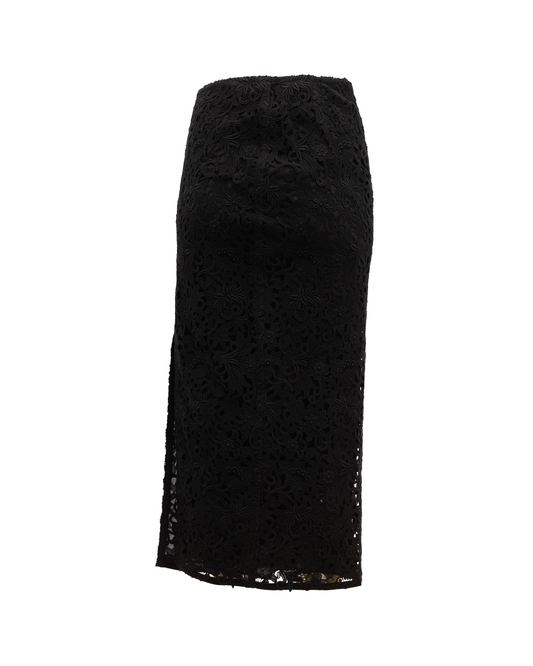 Valentino Garavani Women's Lace Midi Skirt - Black Floral