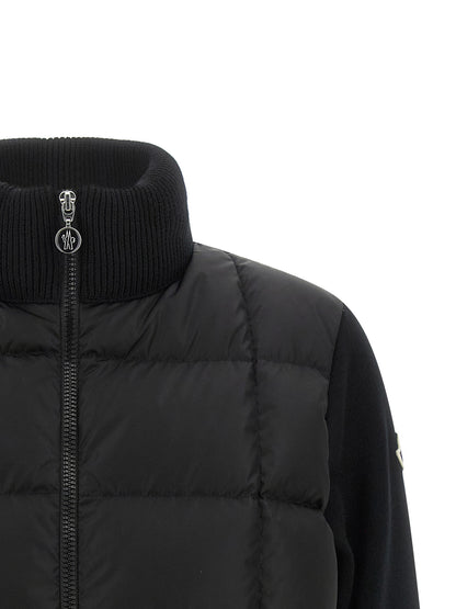 Moncler Black Virgin Wool Cardigan