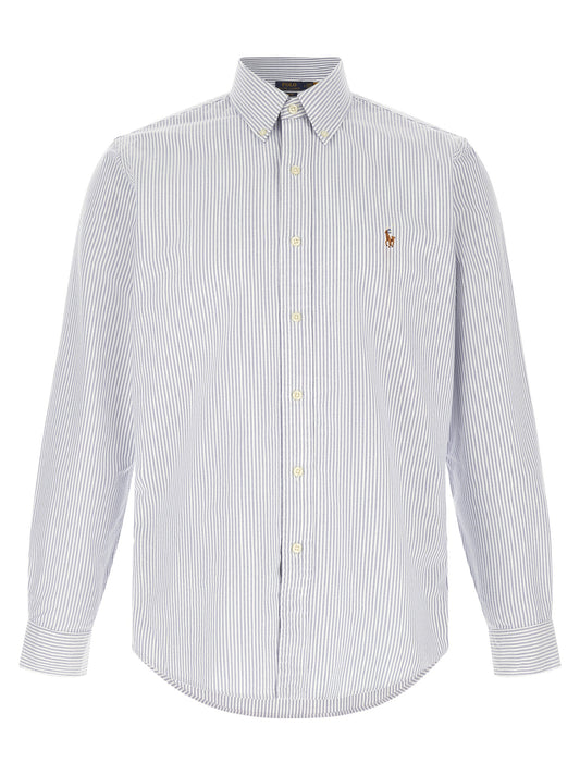 Shirt by Polo Ralph Lauren for men in cotton multicolor, patterned & striped features an polished silhouette, showcasing a sophisticated split button-down-collar neckline and long-sleeve detail for a truly polished finish.