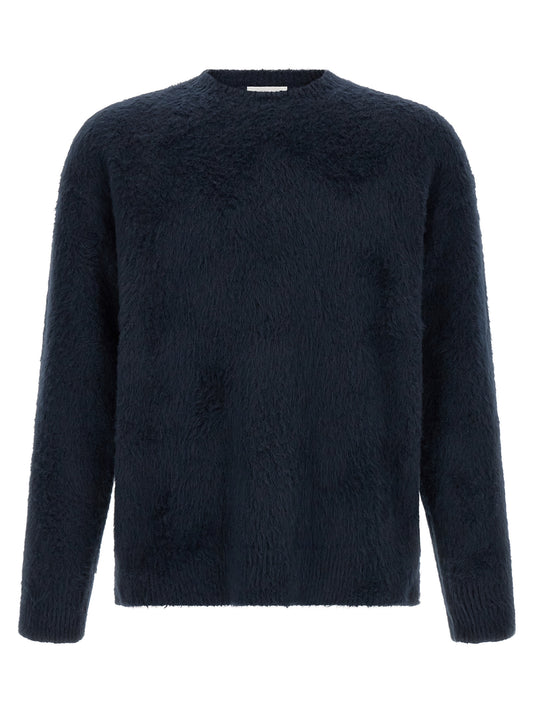 Cardigan by Roberto Collina for men in stretch polyamide cotton navy showcases a captivating silhouette, artfully detailed with a captivating and crew neckline for a truly sophisticated captivating look.