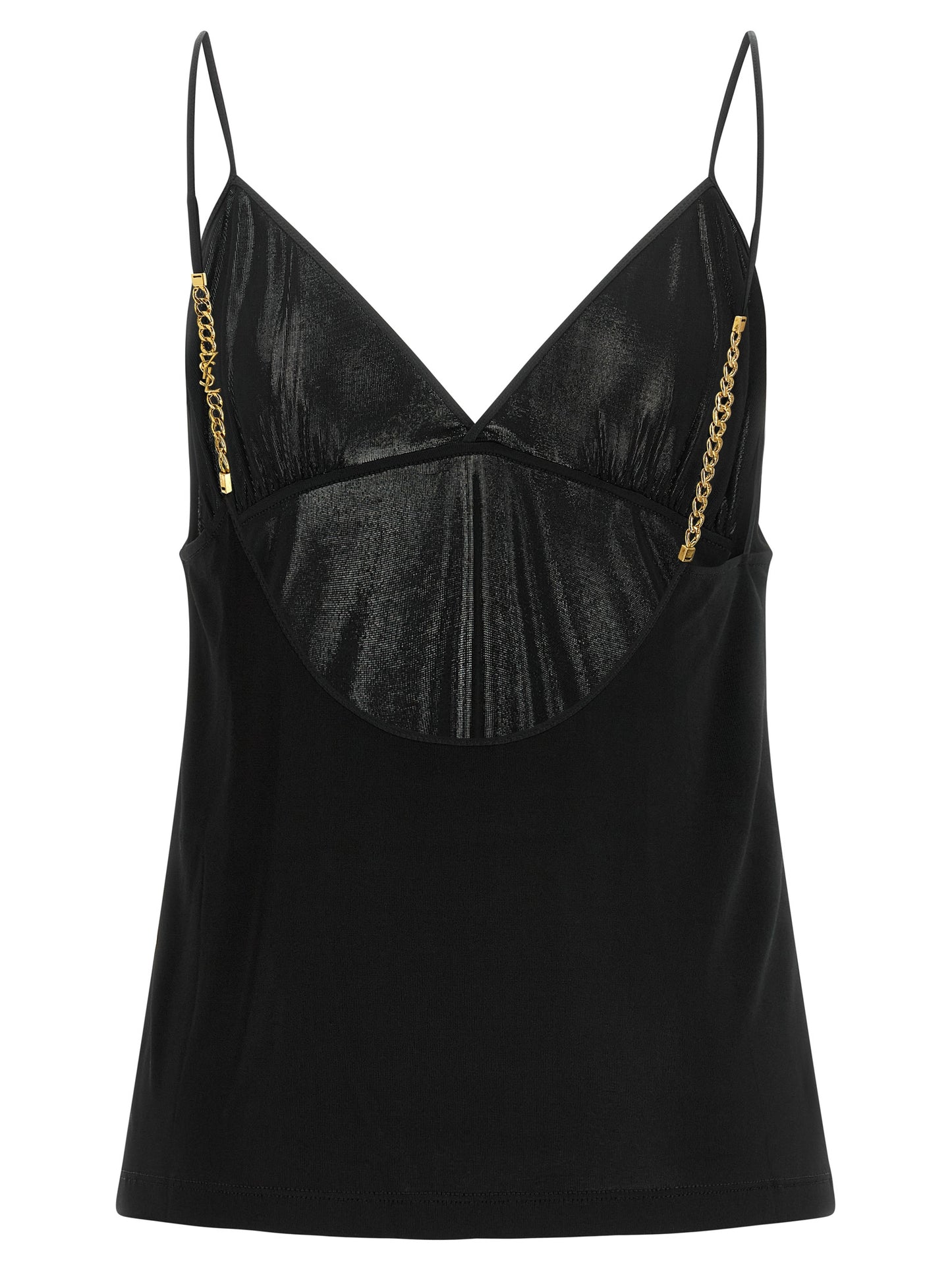 Saint Laurent Black Viscose Tank Tops