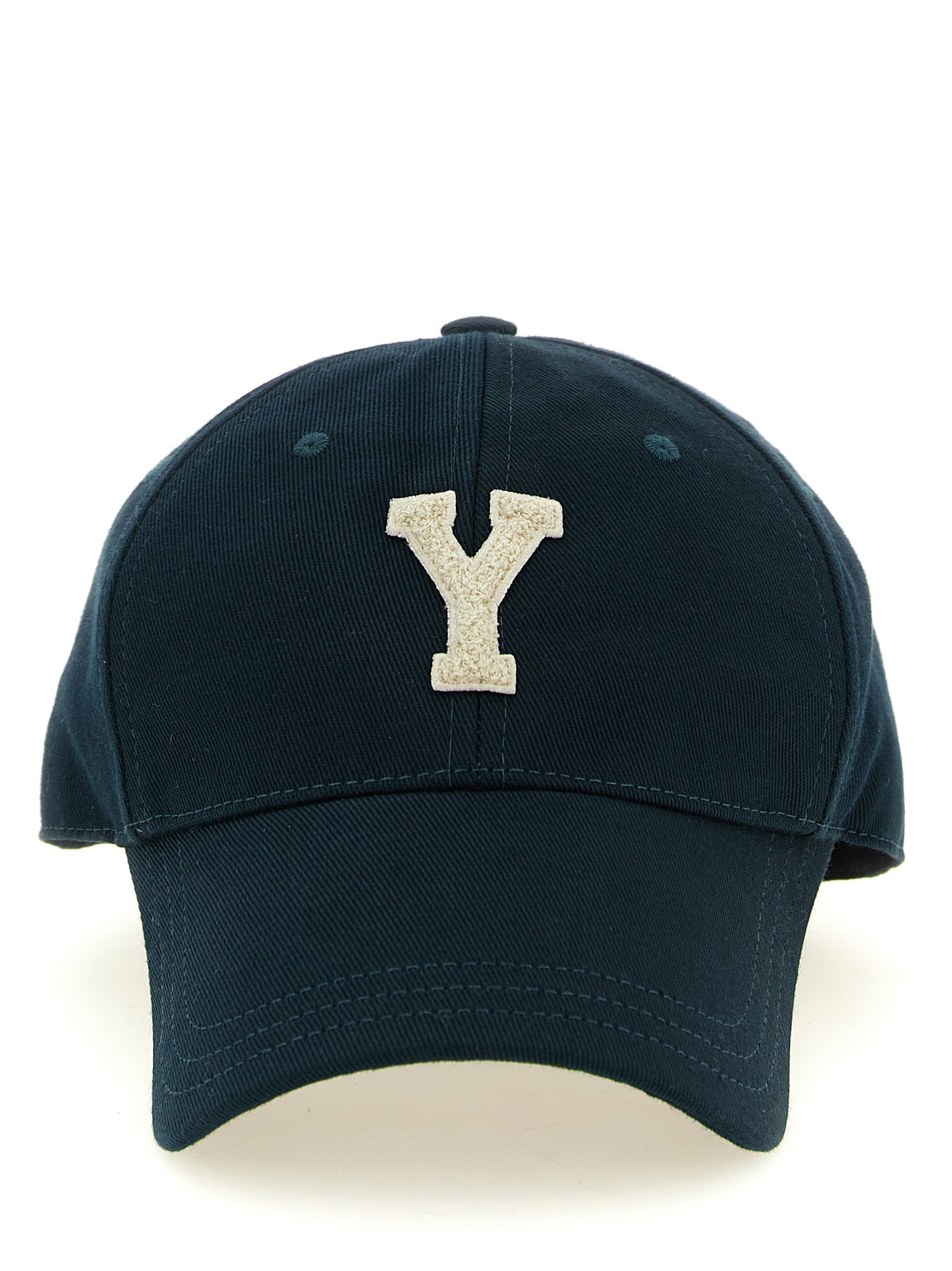 Baseball Cap by Saint Laurent for men in cotton terrycloth bicolour & dark-green features a distinguished silhouette, showcasing the distinguished design of the Cotton Terrycloth Baseball Cap for a sophisticated, elevated look.