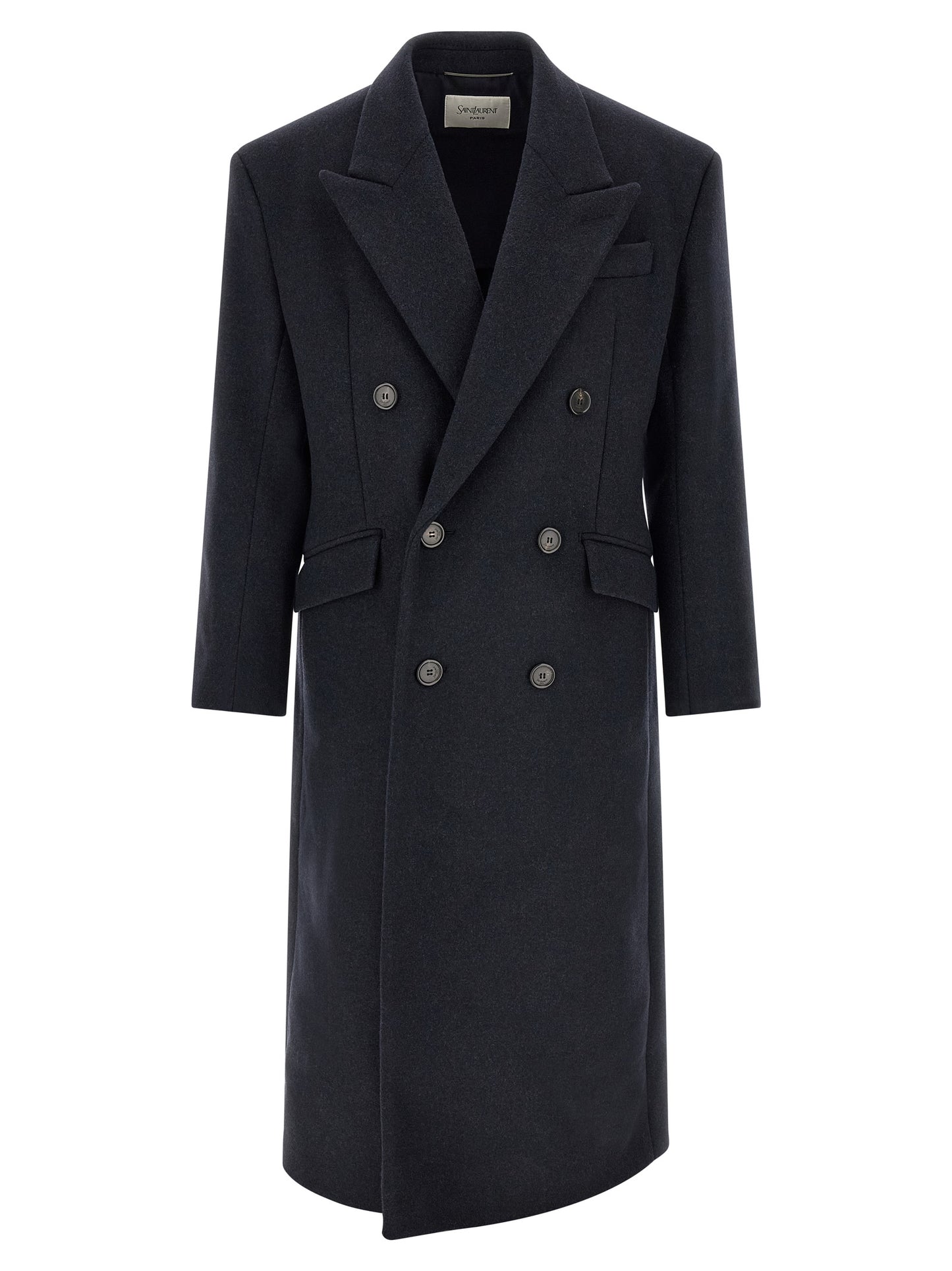 Saint Laurent Blue Wool Coat