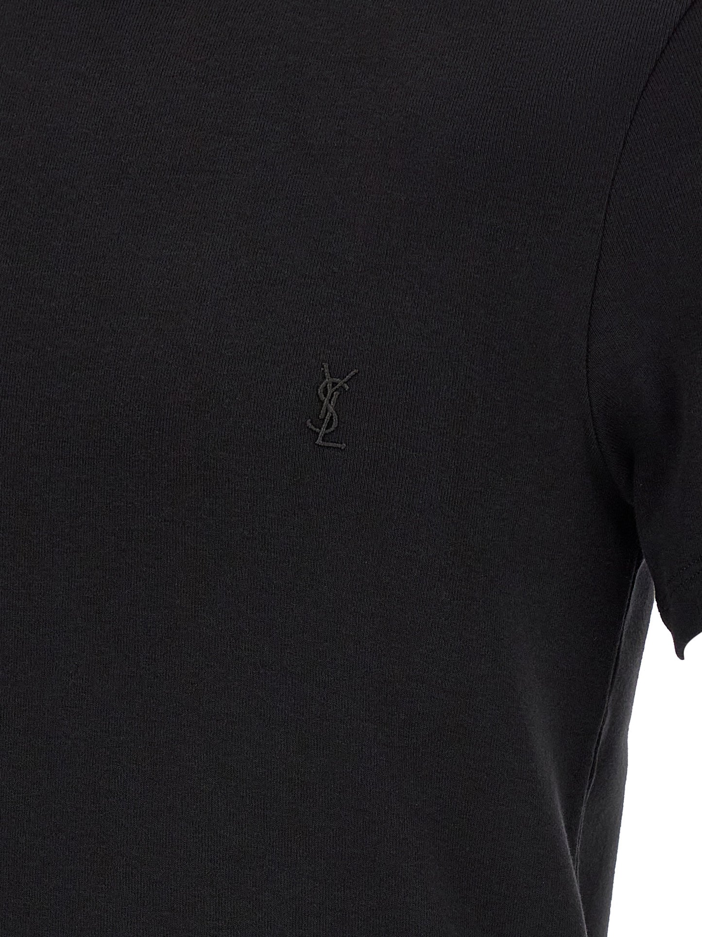 Saint Laurent Black Cotton T-Shirt
