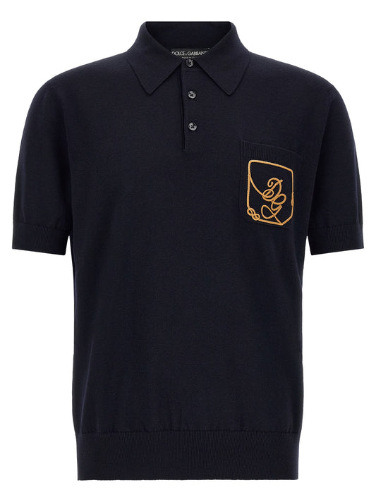 This Polo Shirt by Dolce & Gabbana for men in virgin wool dark-blue presents a flawless silhouette, showcasing flawless detailing and a refined for a truly flawless aesthetic.