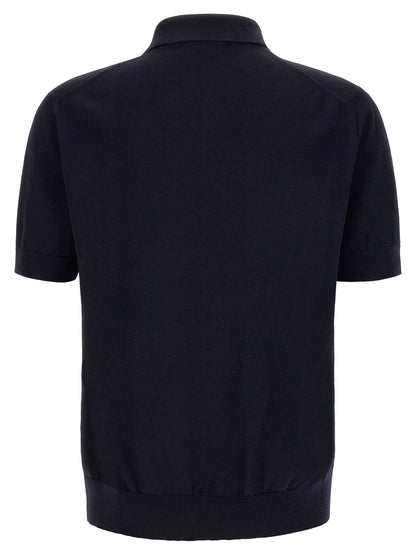 Dolce & Gabbana Blue Virgin Wool Polo Shirt