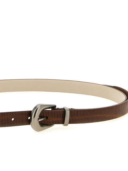 Brunello Cucinelli Brown Calfskin Thin Belt