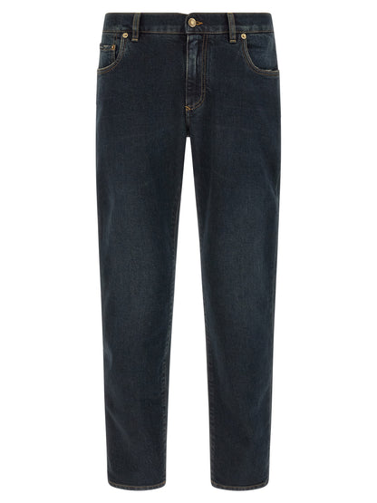 Dolce & Gabbana Blue Cotton Skinny Jeans