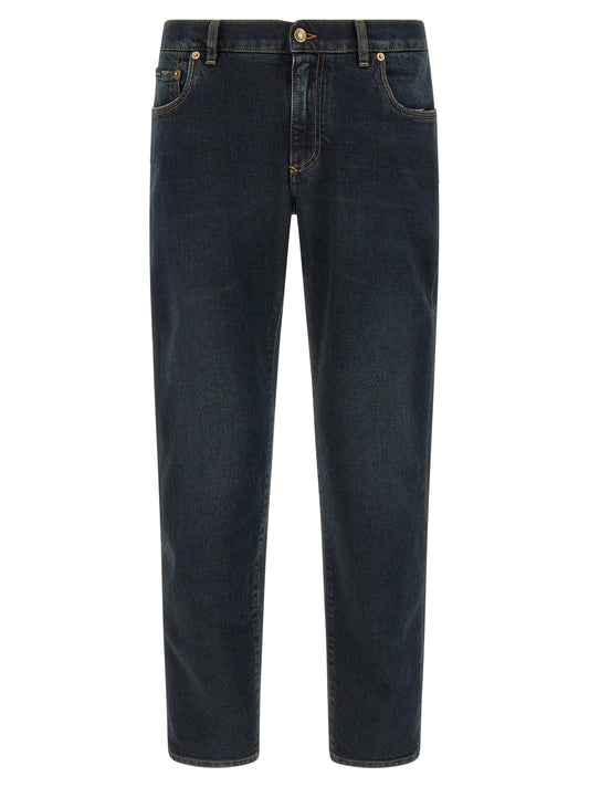 Dolce & Gabbana Blue Cotton Skinny Jeans