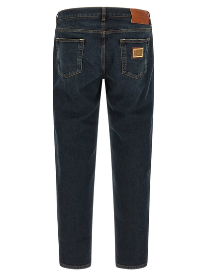 Dolce & Gabbana Blue Cotton Skinny Jeans